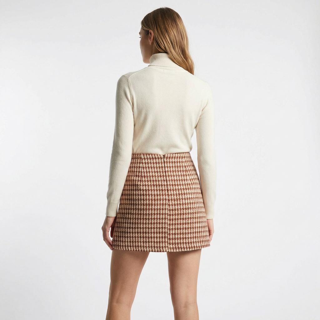 Women’s A-Line Mini Skirt – Textured High-Waist Style