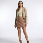 Women’s A-Line Mini Skirt – Textured High-Waist Style