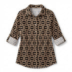 Women’s Button Front Blouse – Collared Roll Tab Sleeve