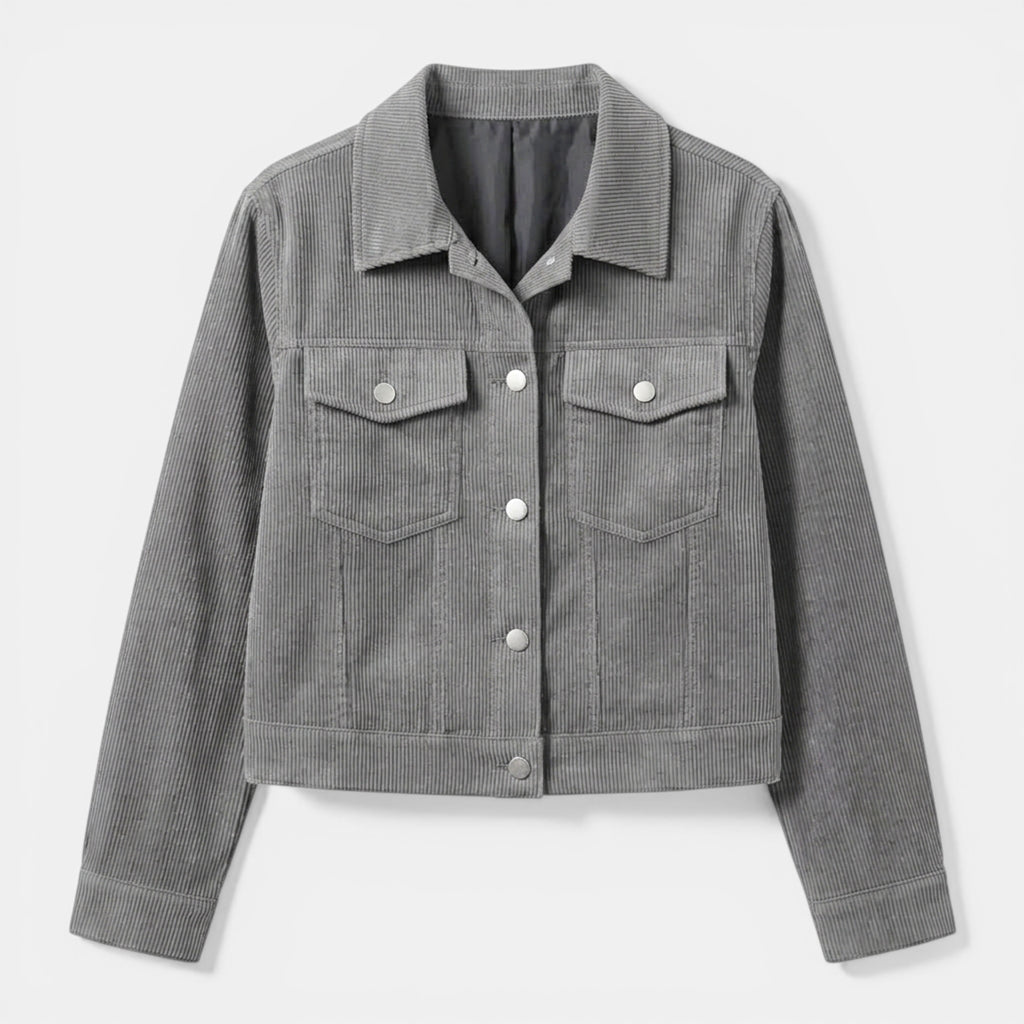Women’s Button Front Jacket – Collared Pocket
