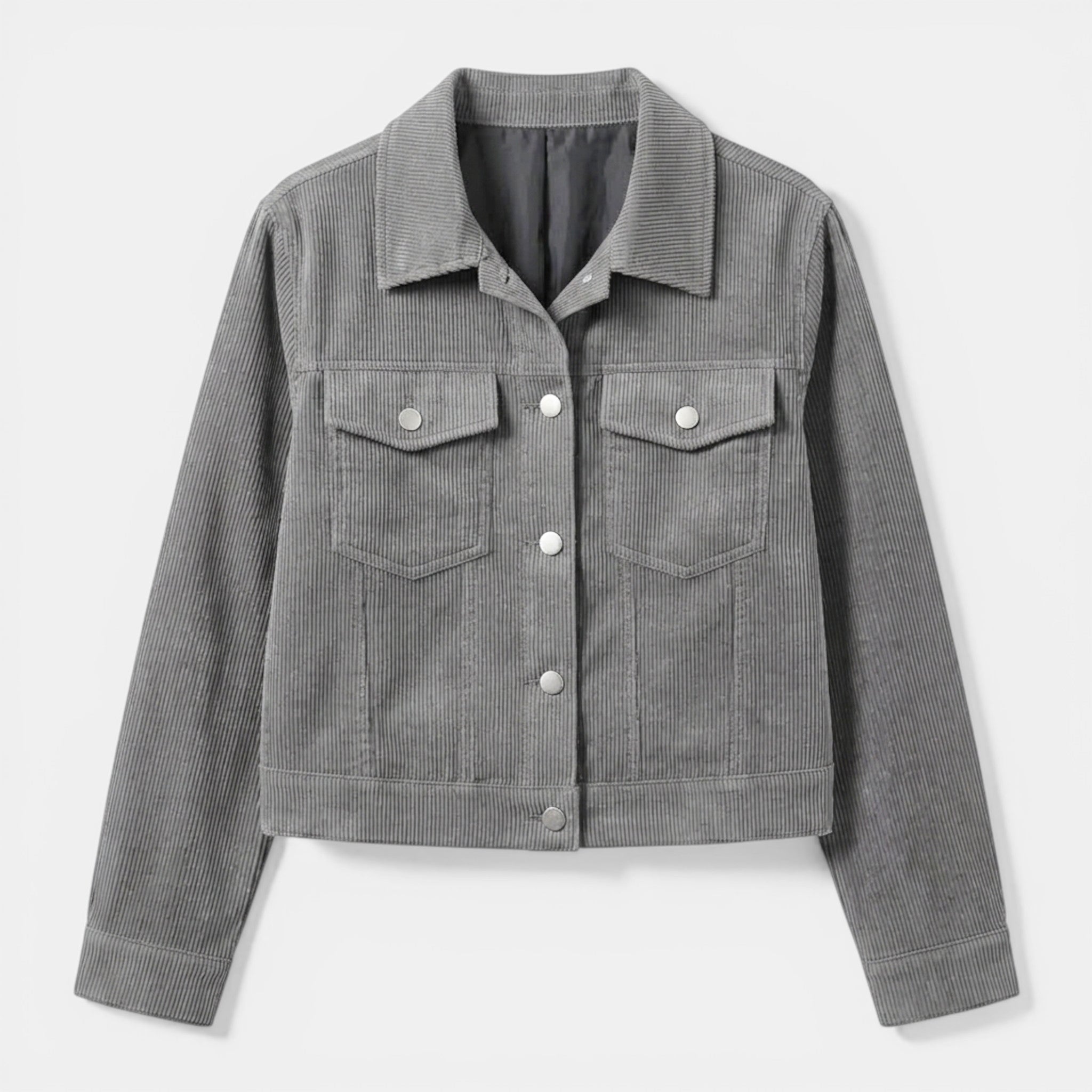 Women’s Button Front Jacket – Collared Pocket