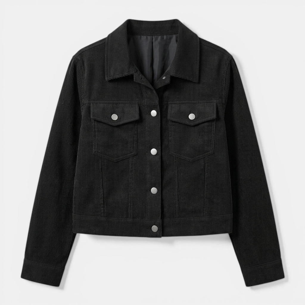 Women’s Button Front Jacket – Collared Pocket