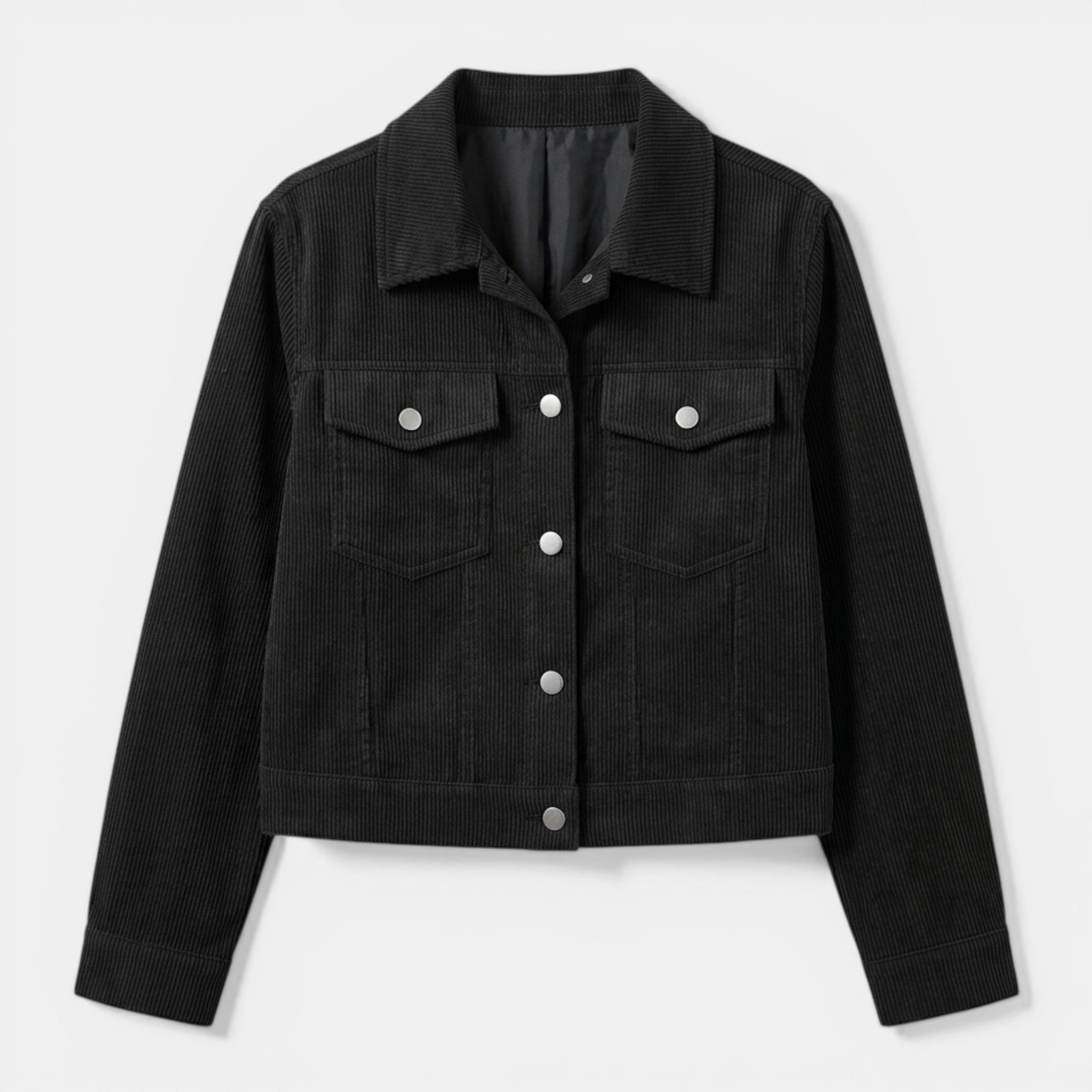 Women’s Button Front Jacket – Collared Pocket