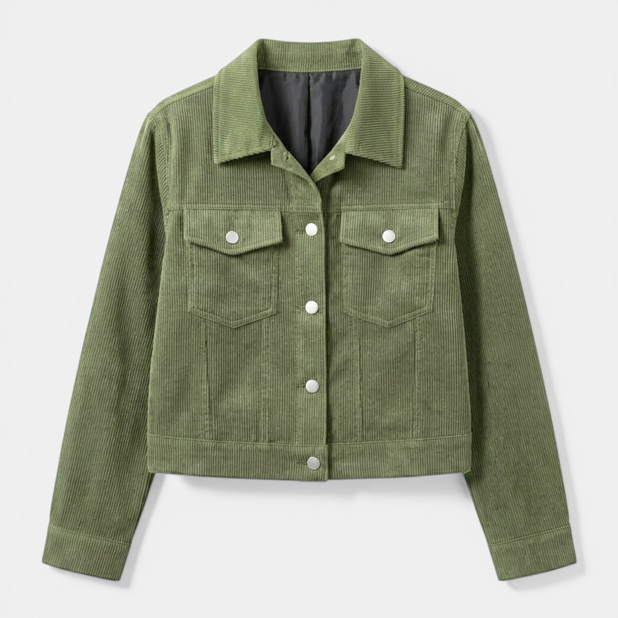 Women’s Button Front Jacket – Collared Pocket