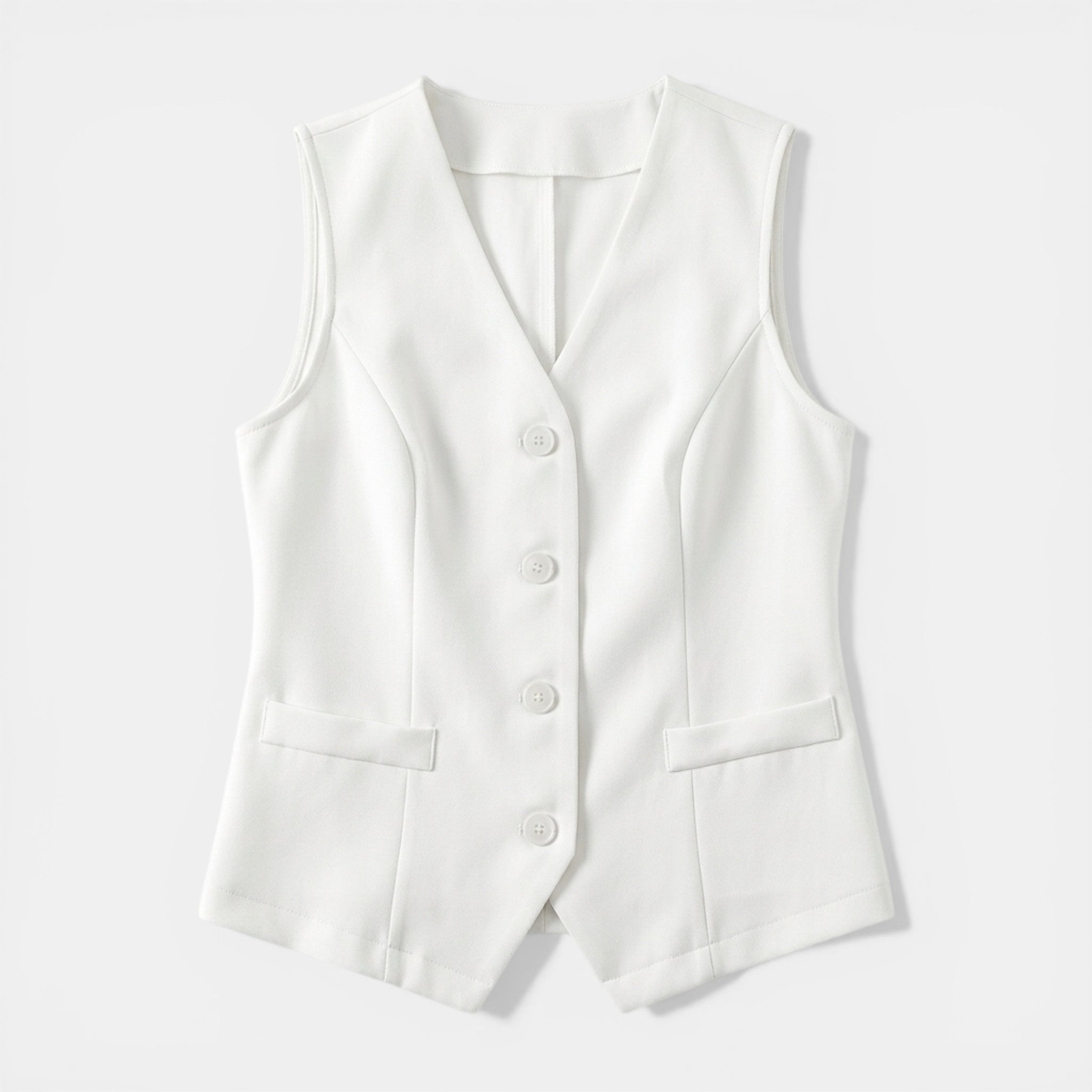 Women’s Button Front Vest – Sleeveless V-Neck