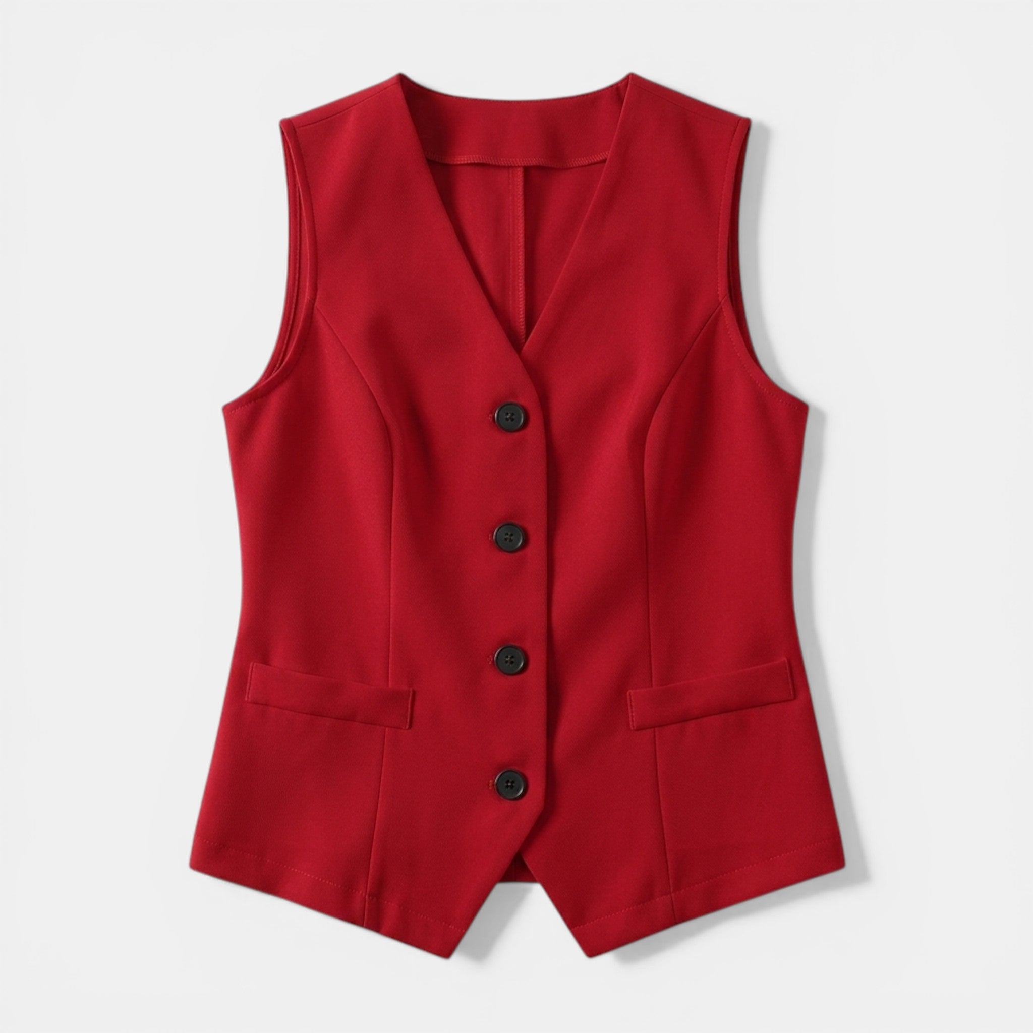 Women’s Button Front Vest – Sleeveless V-Neck