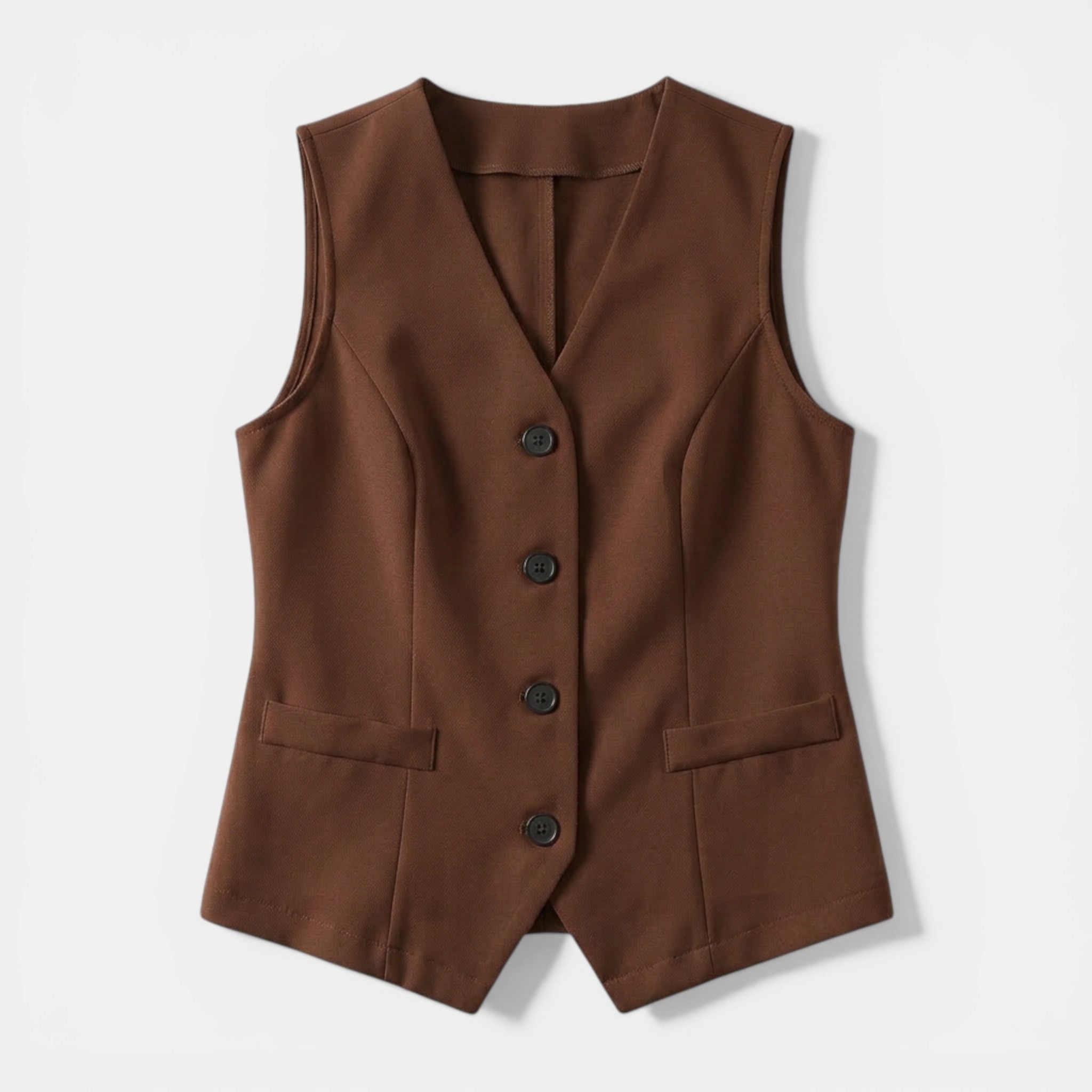 Women’s Button Front Vest – Sleeveless V-Neck