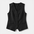 Women’s Button Front Vest – Sleeveless V-Neck