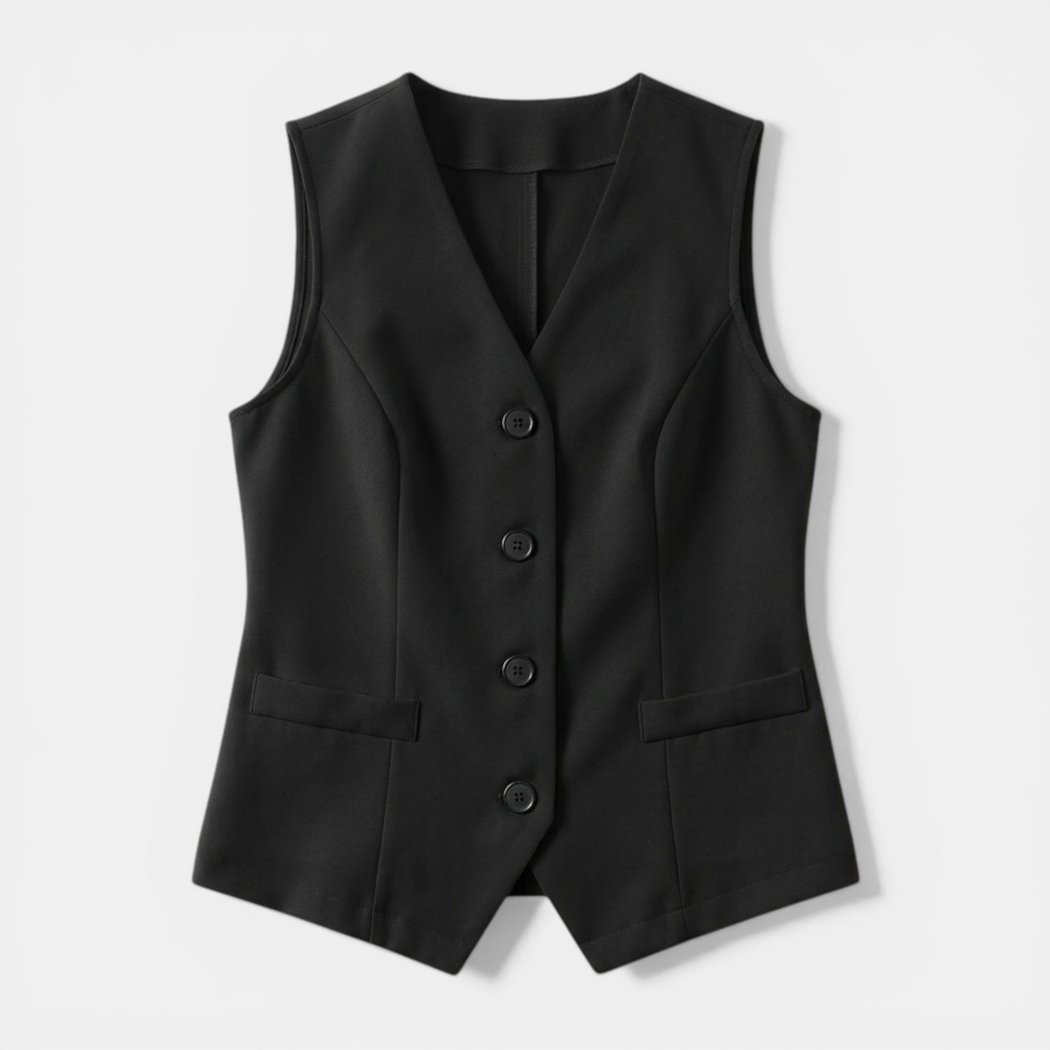 Women’s Button Front Vest – Sleeveless V-Neck
