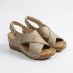 Women’s Cross Strap Platform Sandals – Open Toe Hook-and-Loop Style