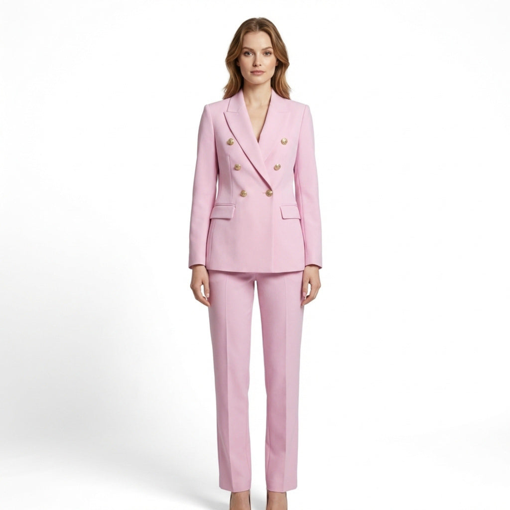 Women’s Double Breasted Suit Set – Blazer and Trousers