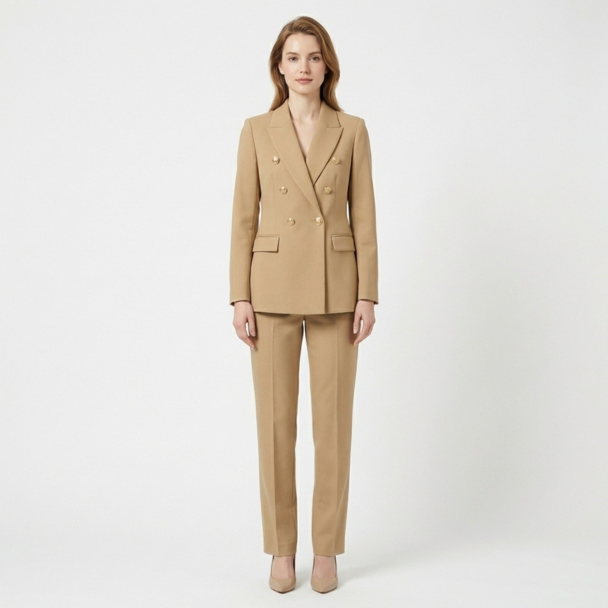 Women’s Double Breasted Suit Set – Blazer and Trousers