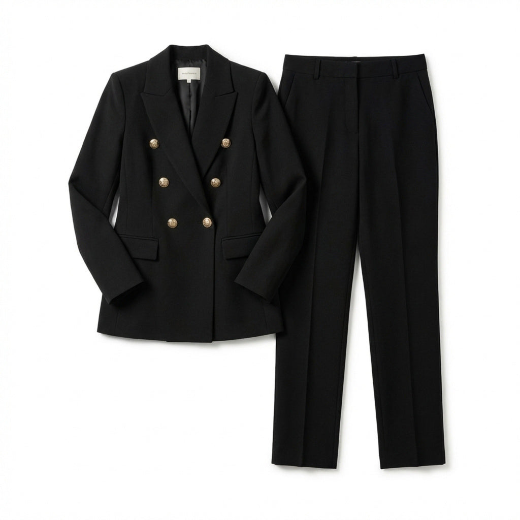 Women’s Double Breasted Suit Set – Blazer and Trousers