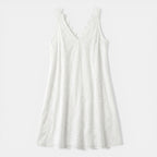 Women’s Embroidered Sleeveless Dress – V-Back Lace Trim