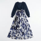 Women’s V Neck Maxi Dress – A Line Chiffon