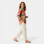 Women’s Floral Print Shirt – Lapel Collar Long Sleeve Blouse