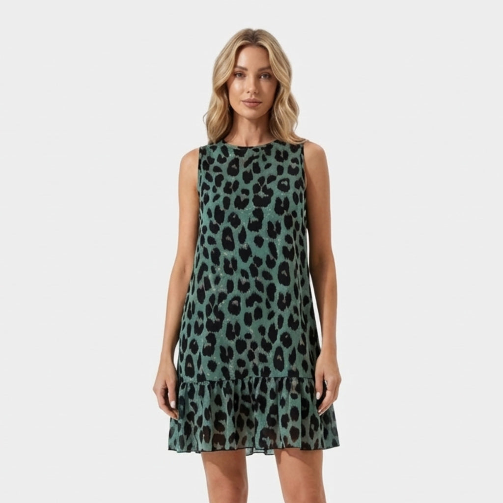 Women’s Floral Shift Dress – Sleeveless Tie Back