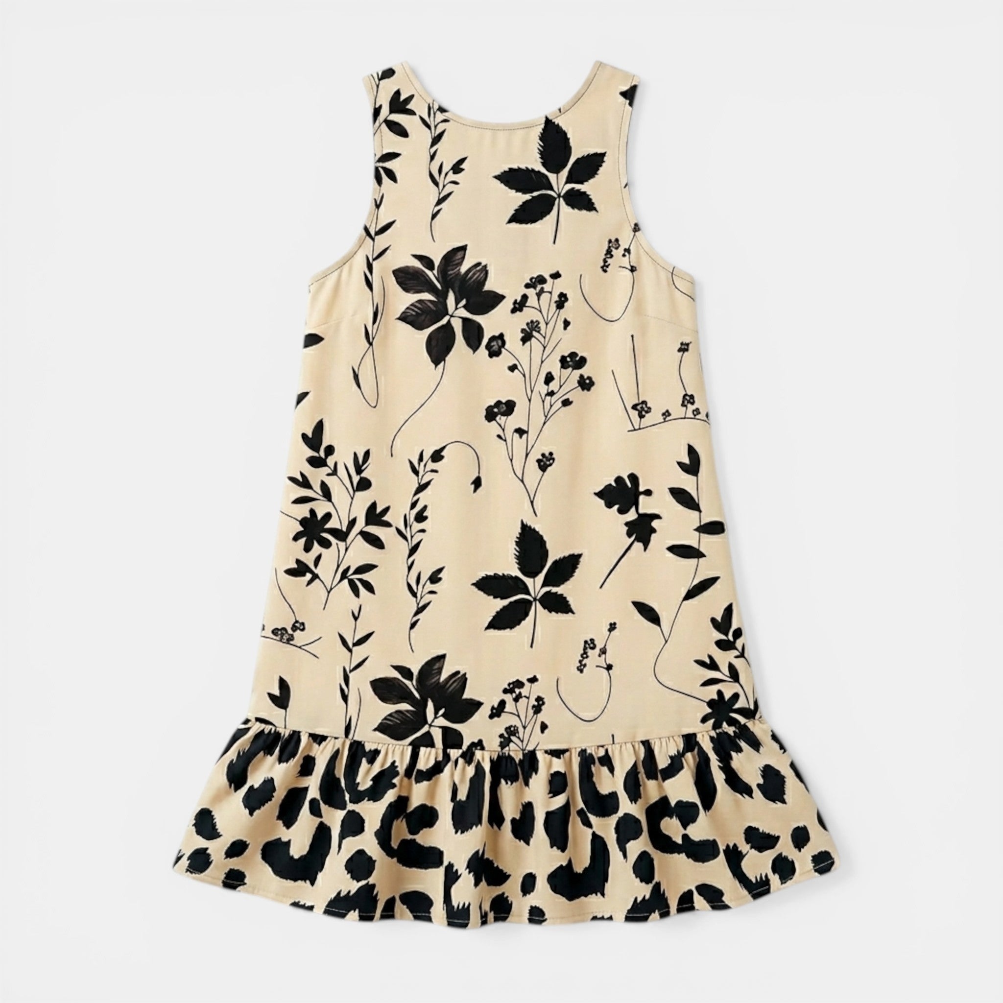 Women’s Floral Shift Dress – Sleeveless Tie Back