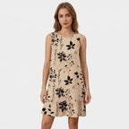 Women’s Floral Shift Dress – Sleeveless Tie Back