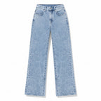 Women’s High-Waist Straight-Leg Jeans – Light Wash Design
