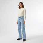 Women’s High-Waist Straight-Leg Jeans – Light Wash Design