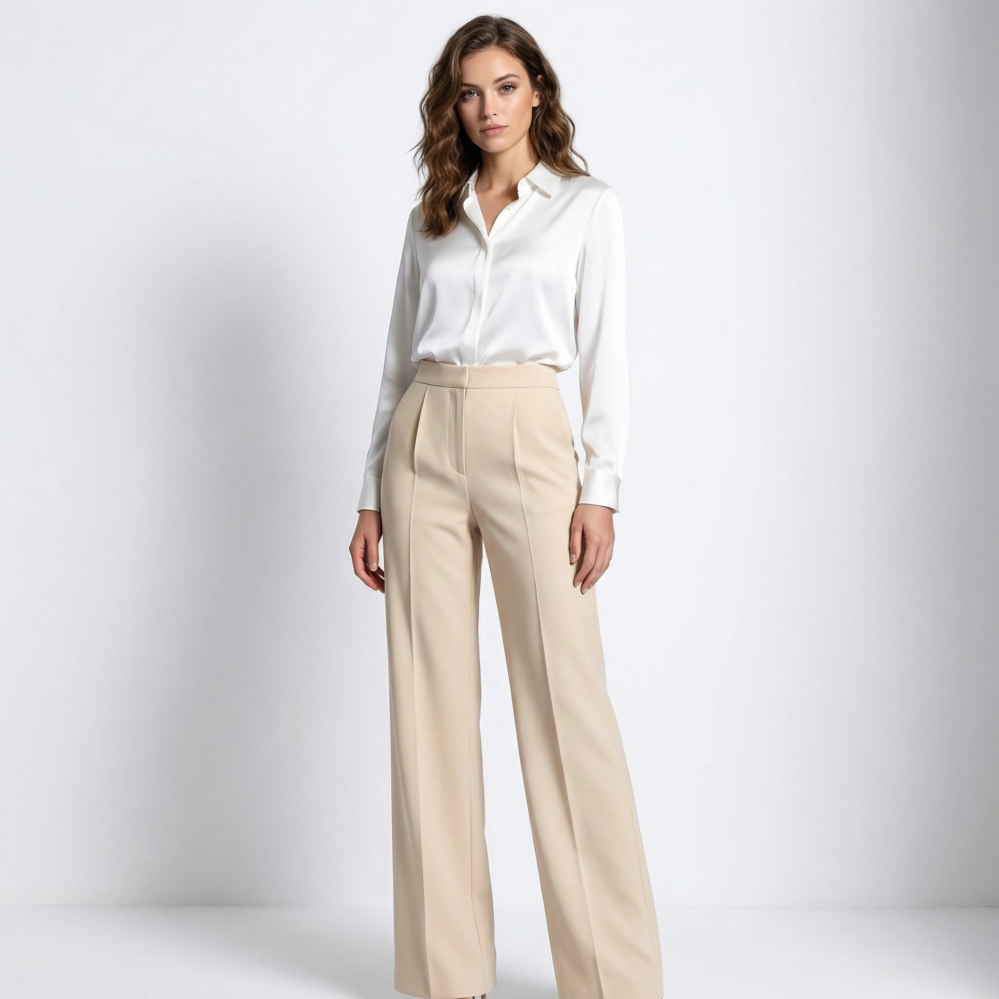 Women’s High-Rise Classic Straight-Leg Pants – Relaxed Fit