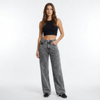 Women’s High Waist Wide-Leg Jeans – Acid Wash Denim Design