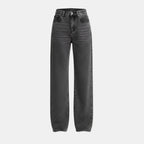 Women’s High Waist Wide-Leg Jeans – Acid Wash Denim Design