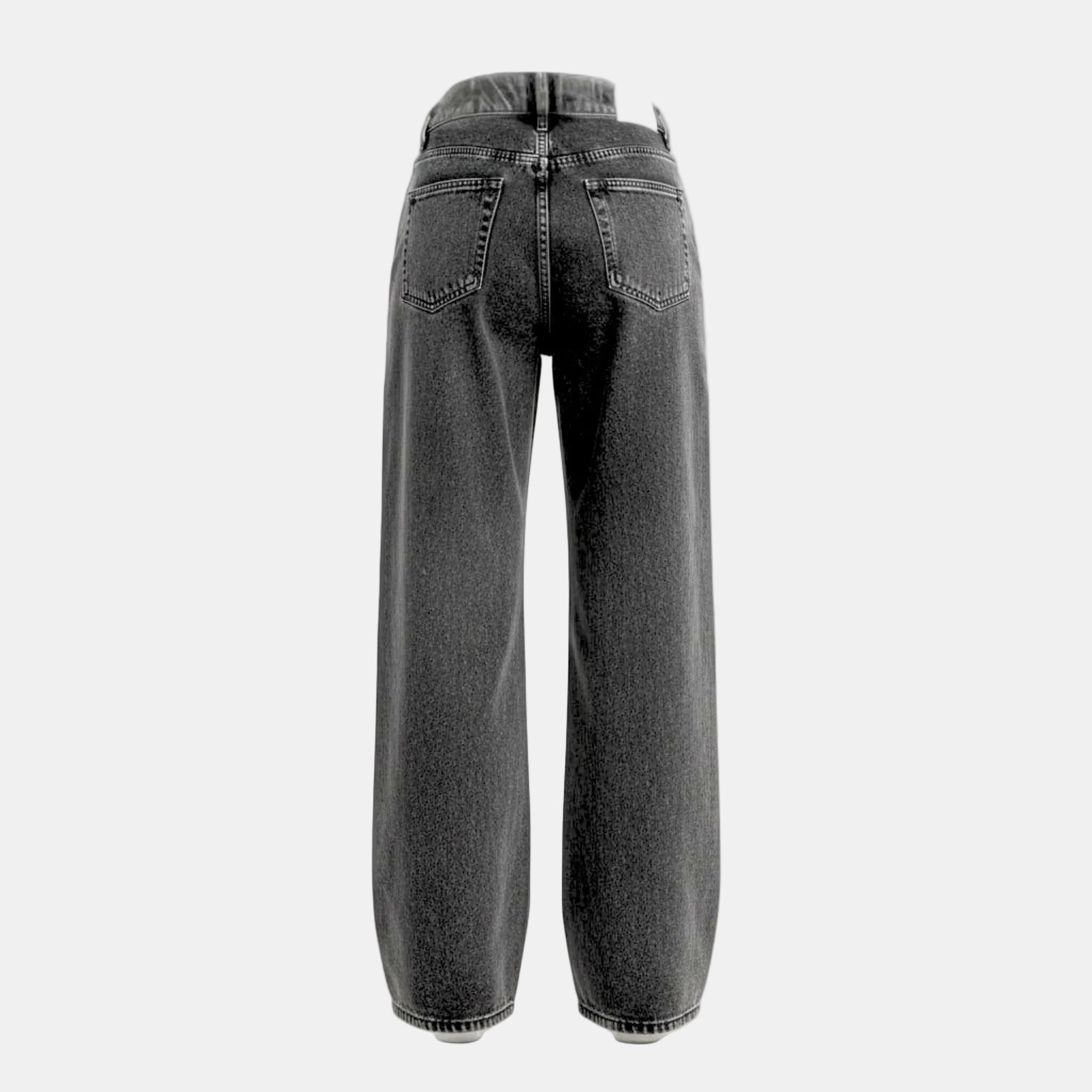 Women’s High Waist Wide-Leg Jeans – Acid Wash Denim Design