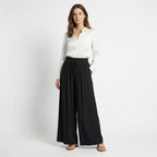 Women’s High-Waist Wide-Leg Pants – Drawstring Waist Design