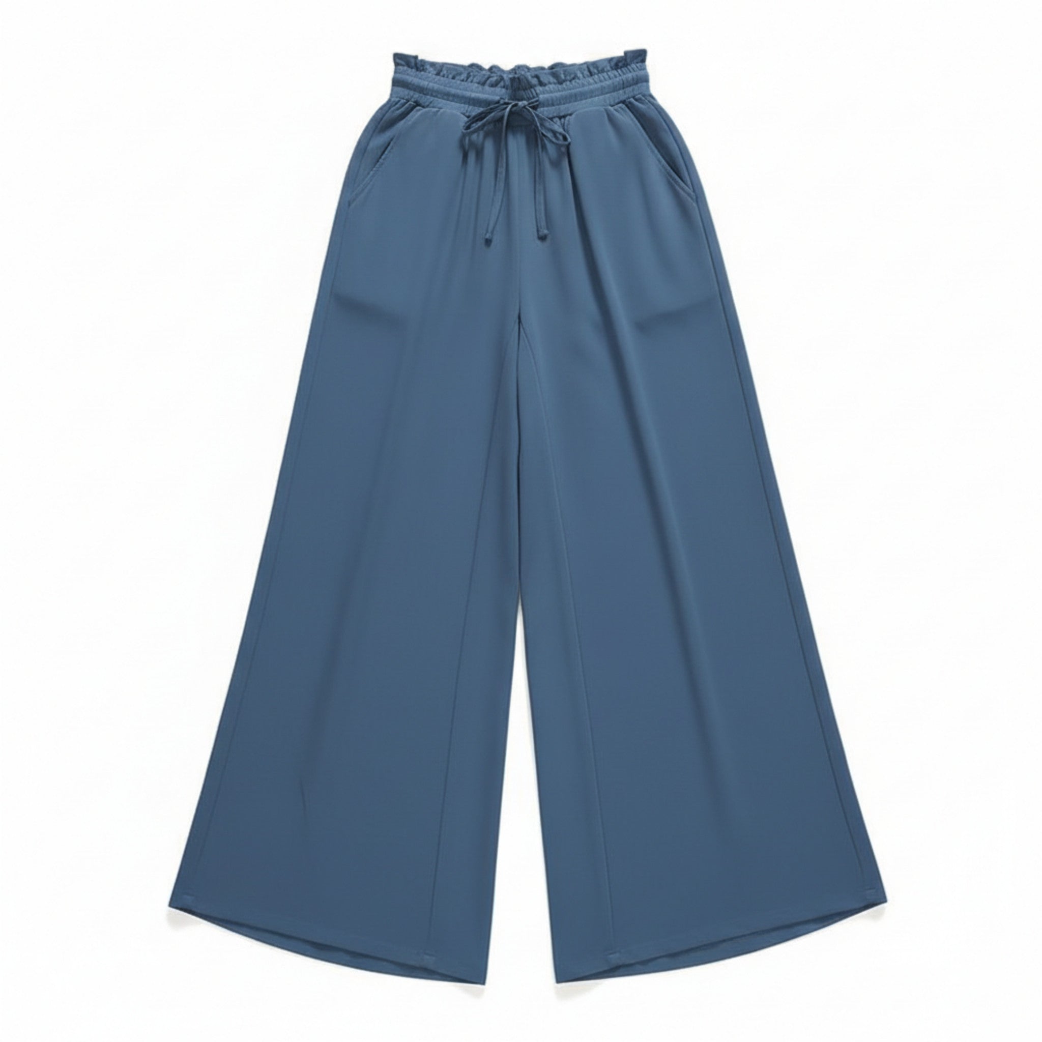 Women’s High-Waist Wide-Leg Pants – Drawstring Waist Design
