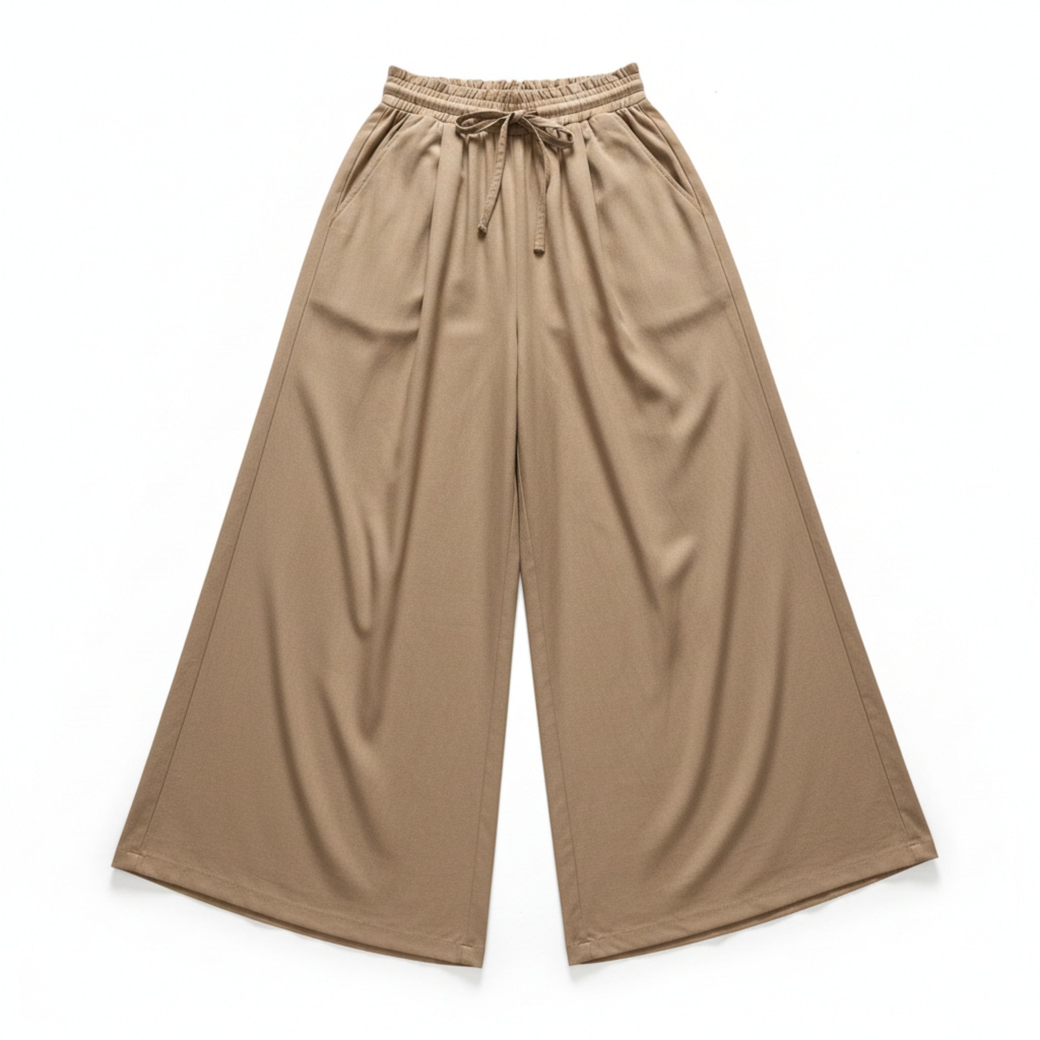 Women’s High-Waist Wide-Leg Pants – Drawstring Waist Design