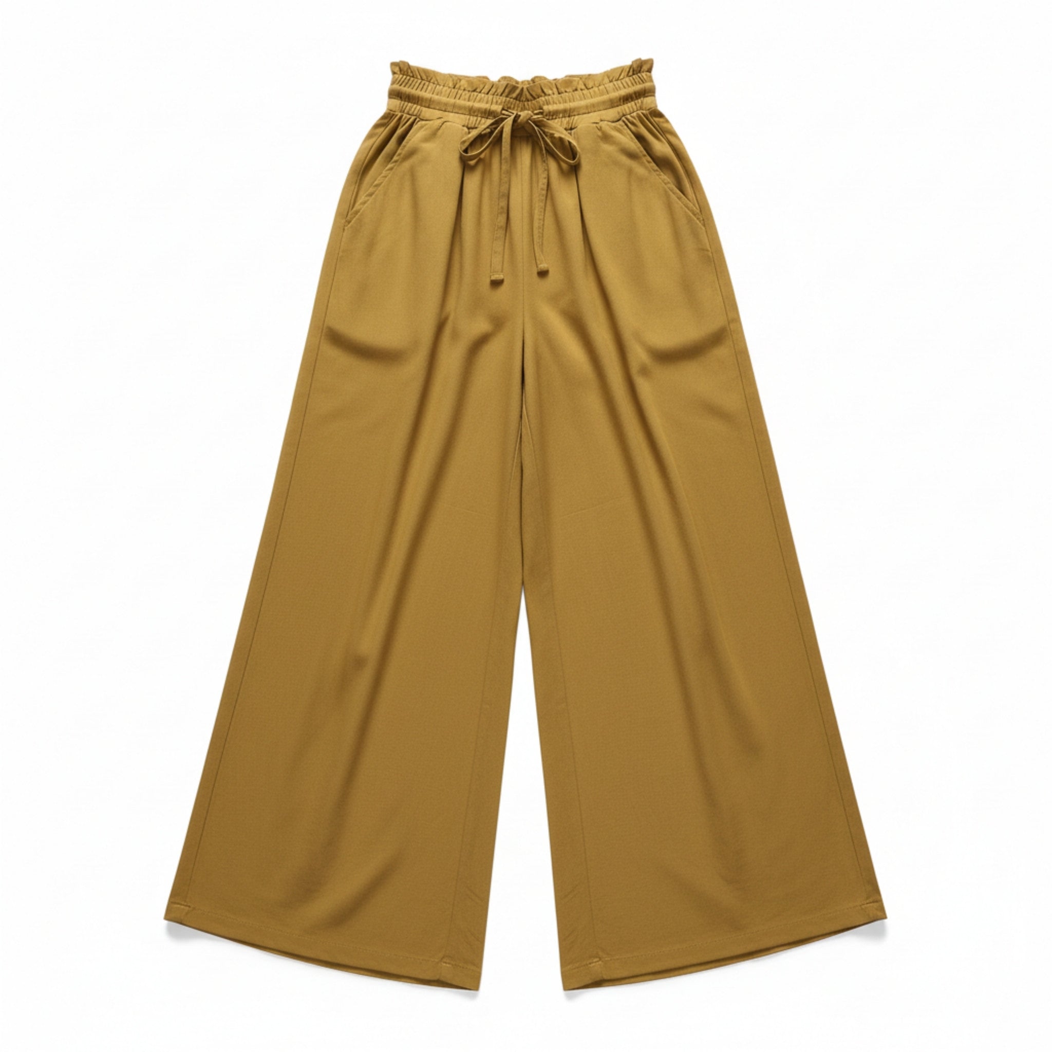Women’s High-Waist Wide-Leg Pants – Drawstring Waist Design