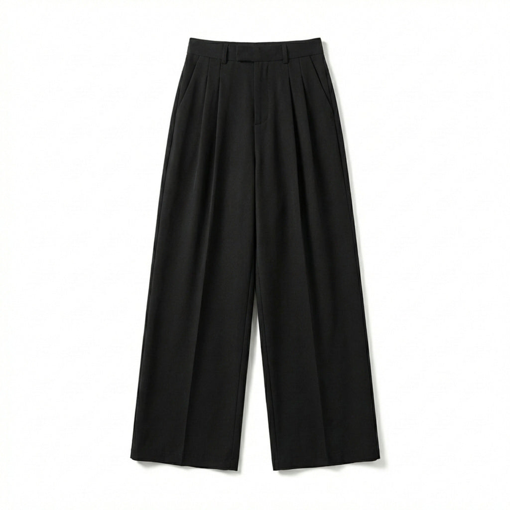 Women’s High Waist Wide Leg Pants – Pleated Straight Fit