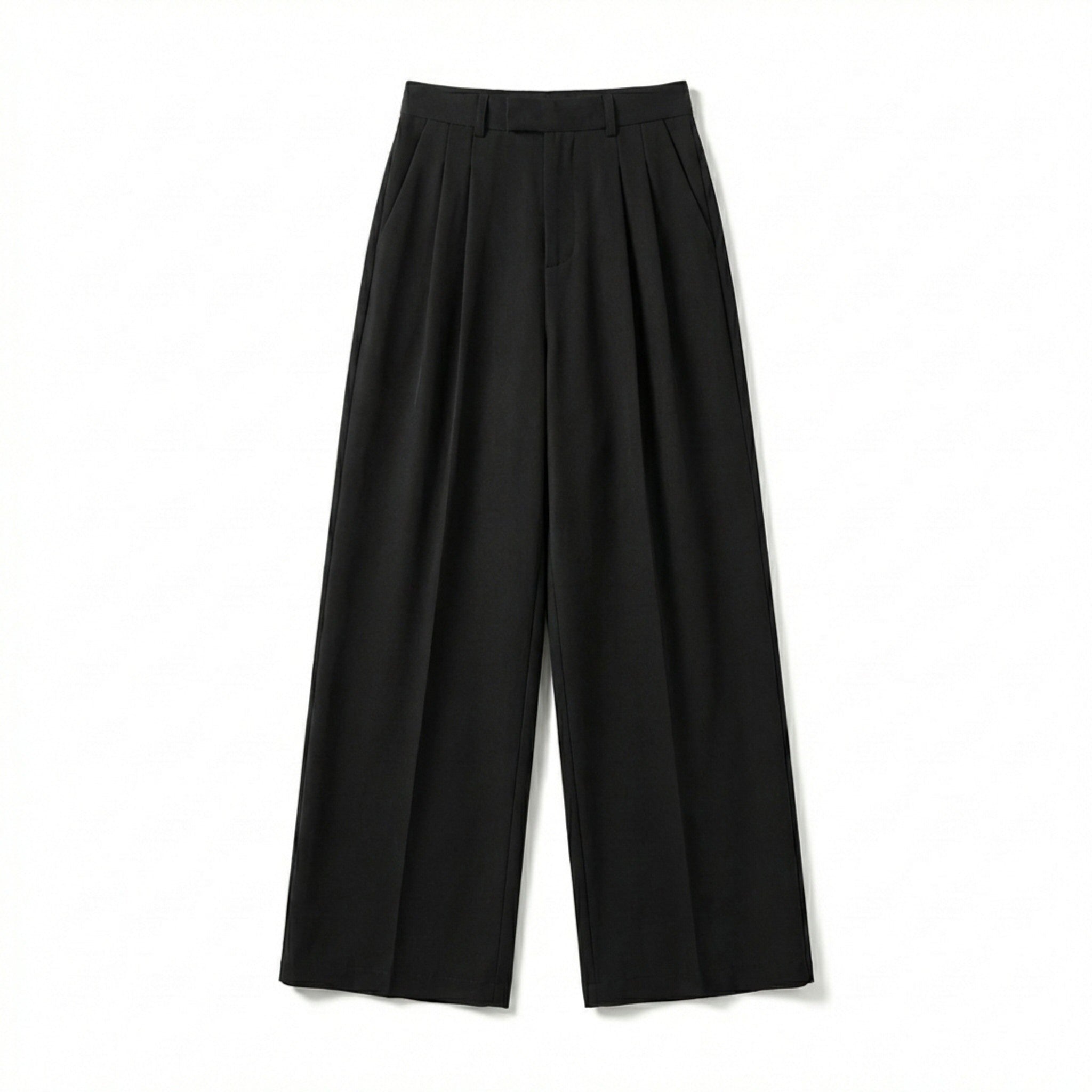 Women’s High Waist Wide Leg Pants – Pleated Straight Fit
