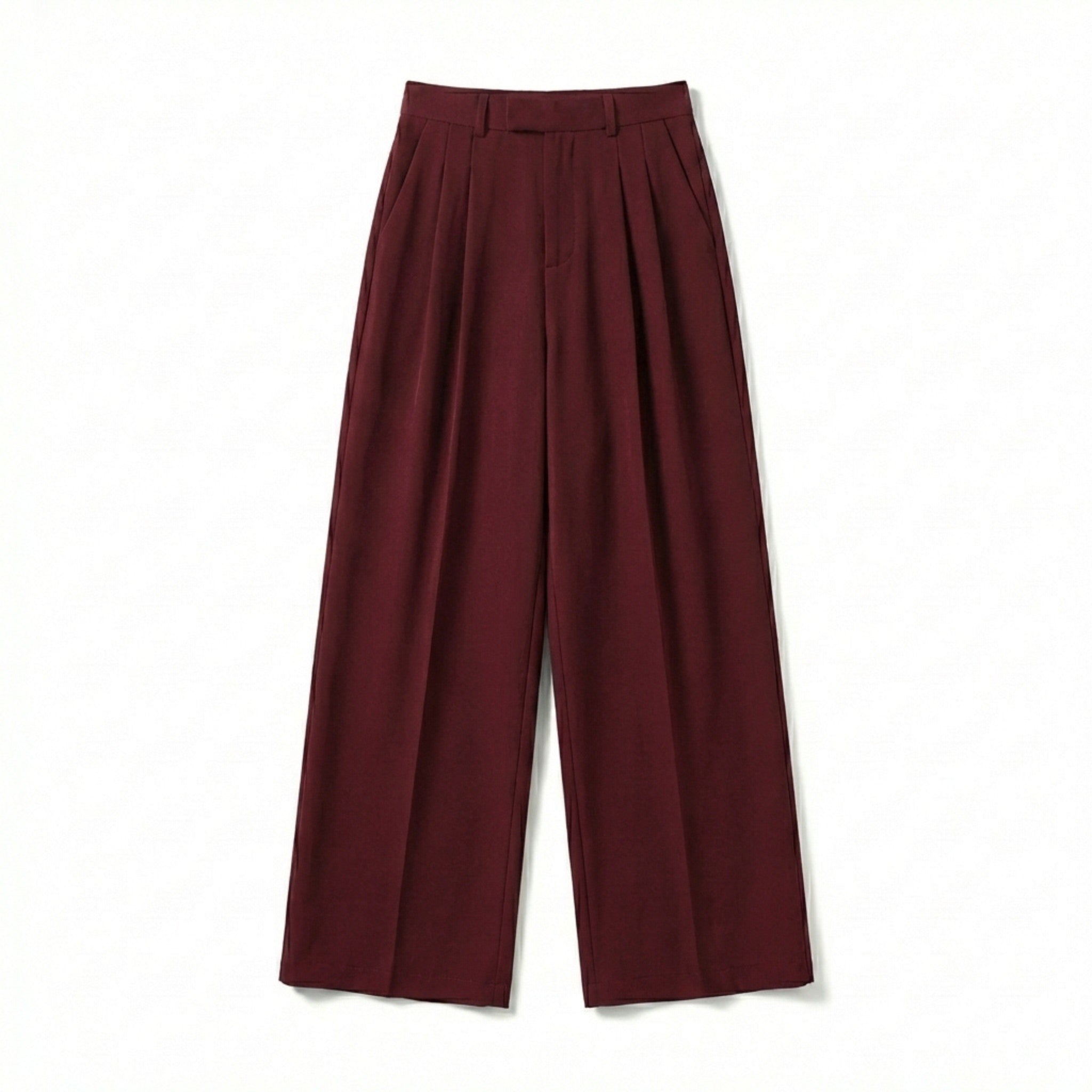 Women’s High Waist Wide Leg Pants – Pleated Straight Fit