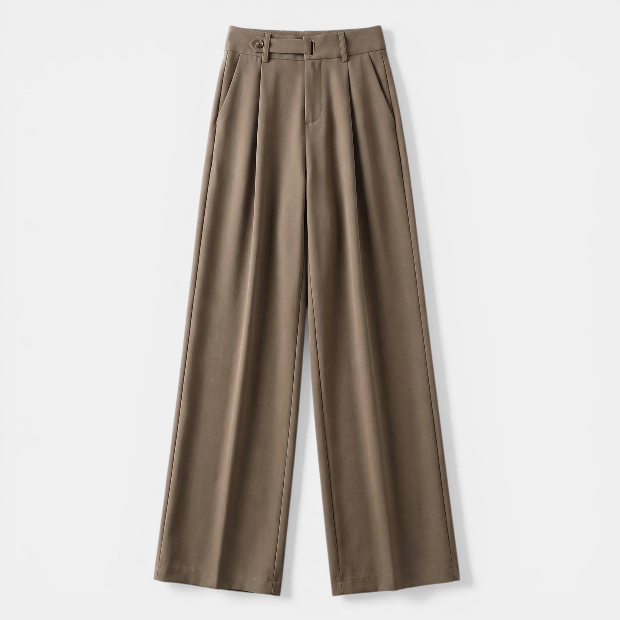 Women’s High Waist Wide-Leg Trousers – Solid Color Tailored Style