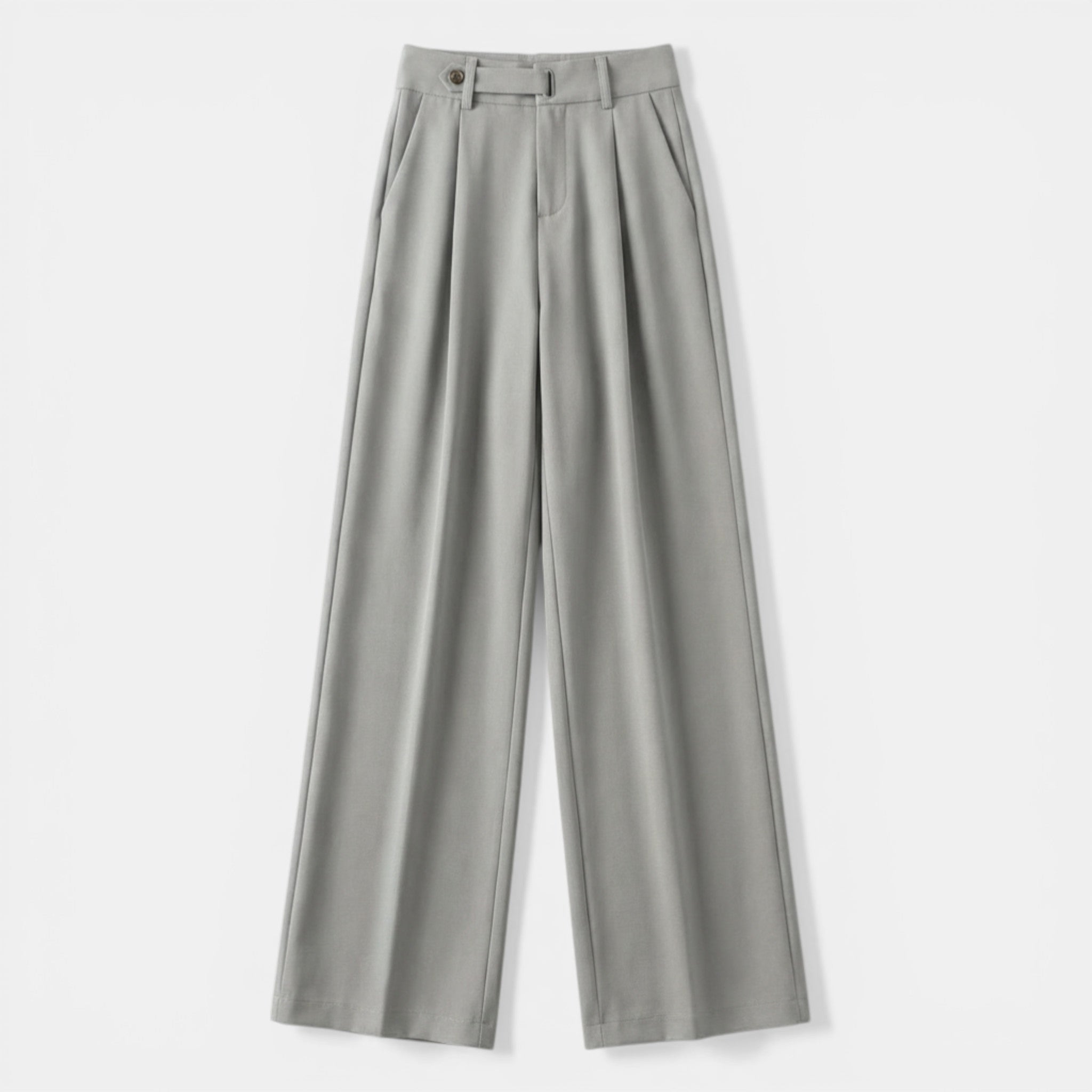 Women’s High Waist Wide-Leg Trousers – Solid Color Tailored Style