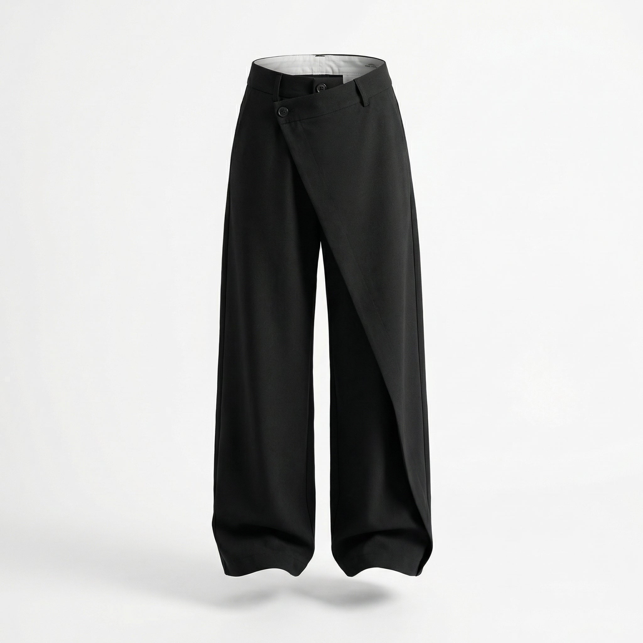 Women’s High-Waisted Straight-Leg Pants – Asymmetrical Style
