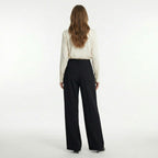 Women’s High-Waisted Straight-Leg Pants – Asymmetrical Style