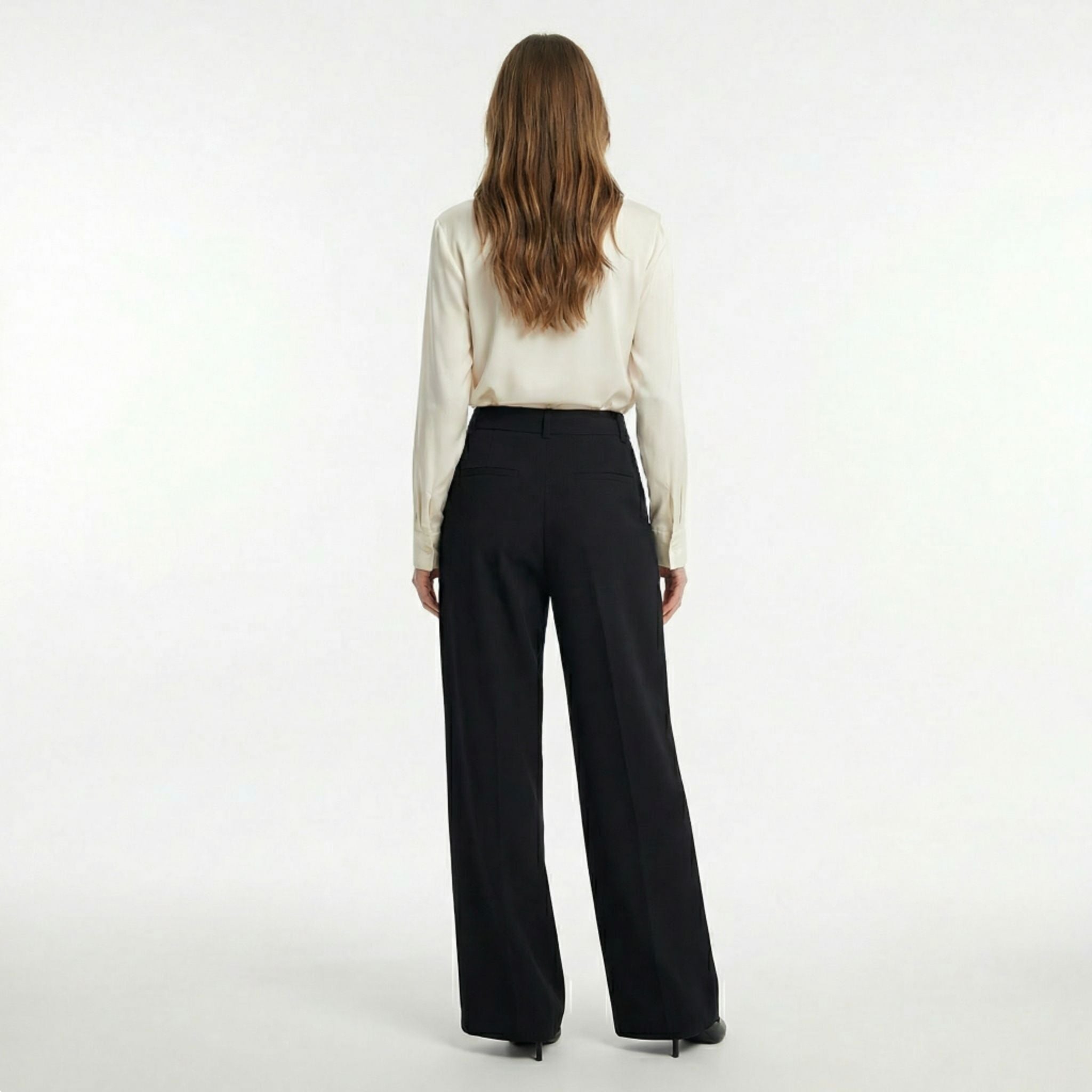 Women’s High-Waisted Straight-Leg Pants – Asymmetrical Style