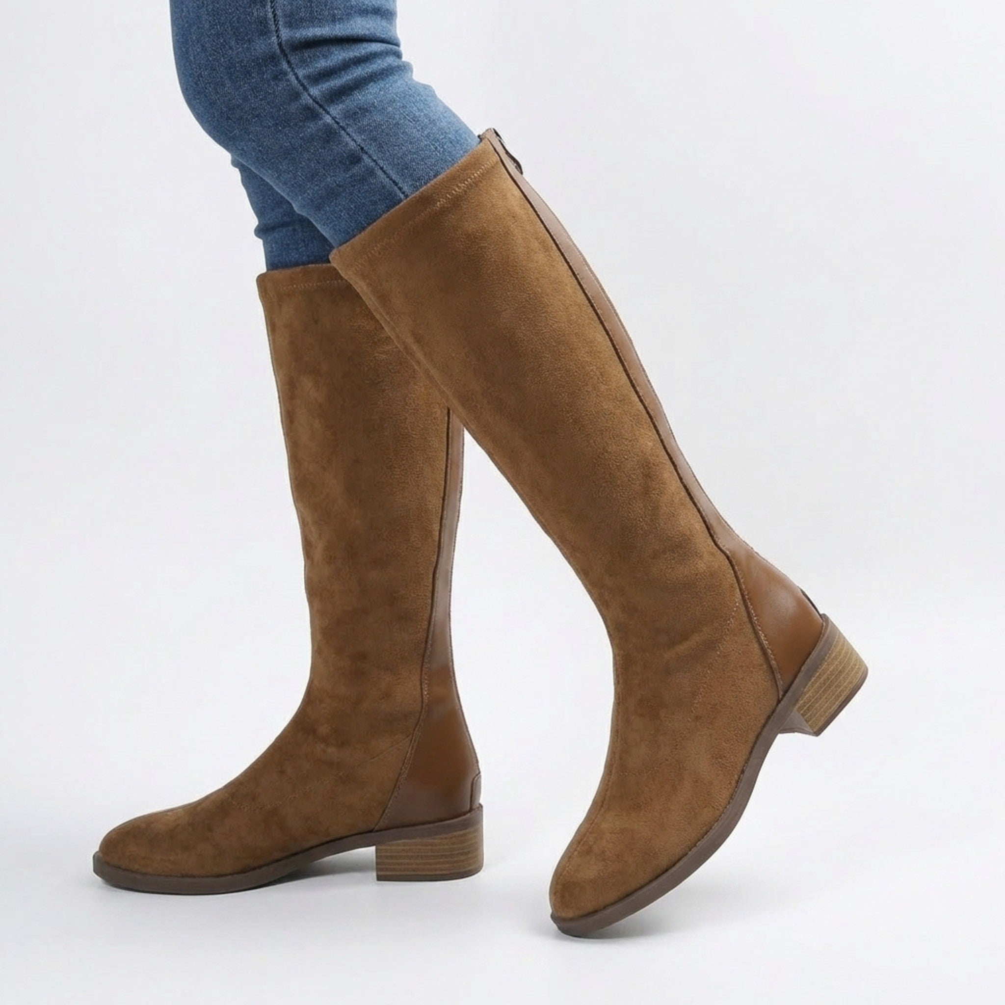 Women’s Knee High Boots – Side Zipper Flat Sole Style