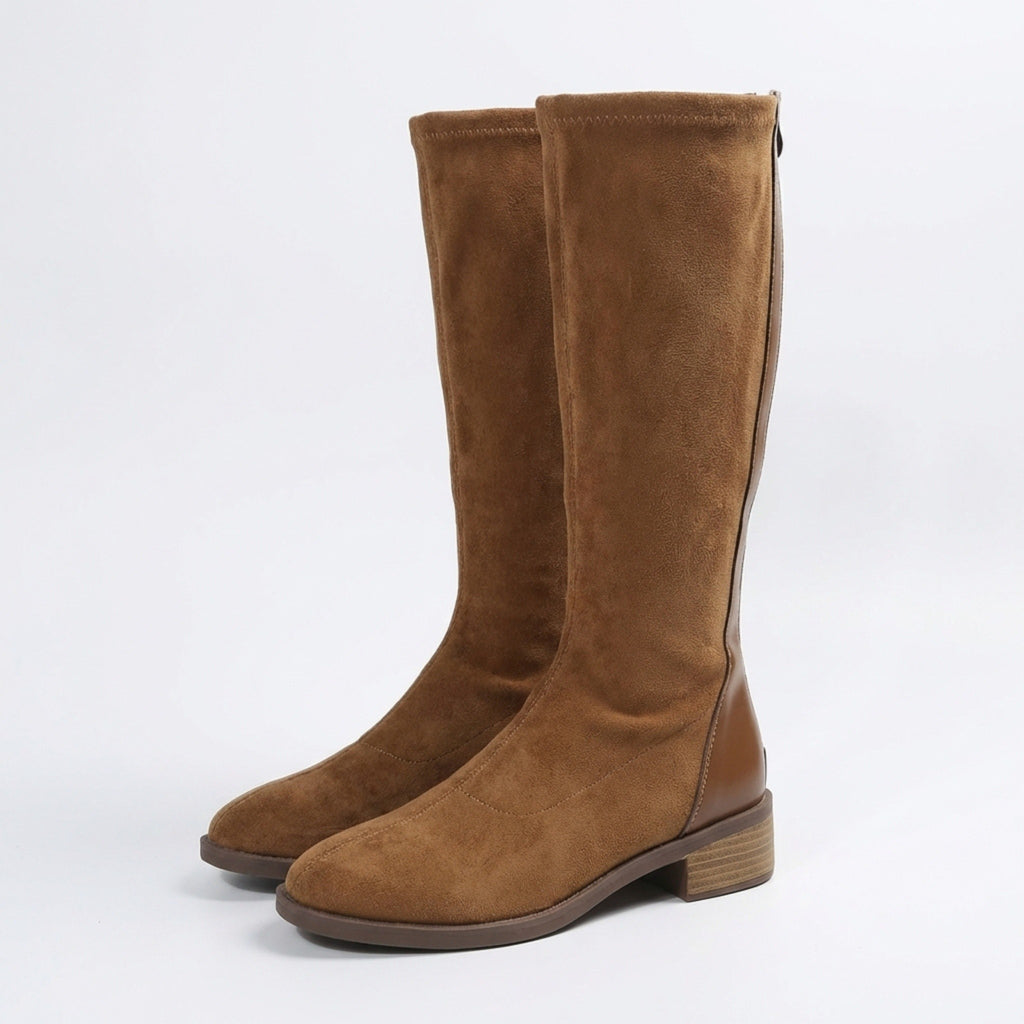 Women’s Knee High Boots – Side Zipper Flat Sole Style