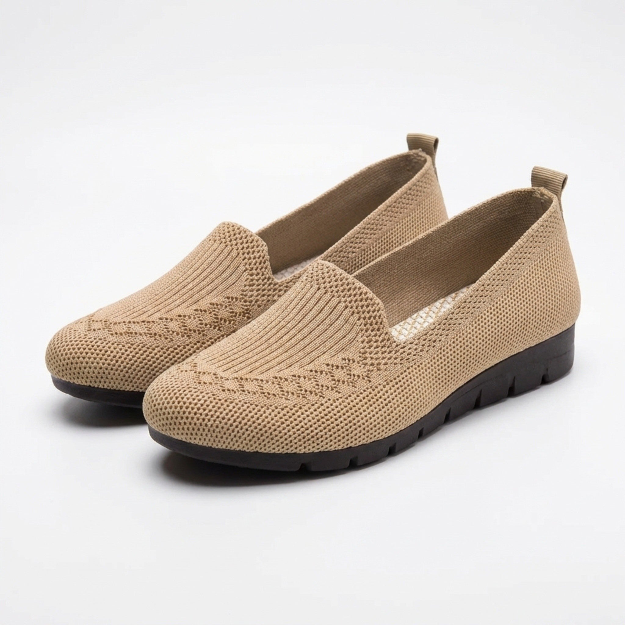 Women’s Knit Slip-On Loafers – Low Top Flat Sole Style