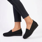 Women’s Knit Slip-On Loafers – Low Top Flat Sole Style