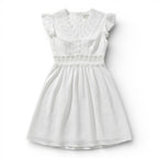 Women’s Lace Patchwork A-Line Dress – V-Neck Butterfly Sleeve