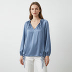 Women’s Lantern Long Sleeve Casual V-Neck Top