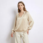 Women’s Lantern Long Sleeve Casual V-Neck Top