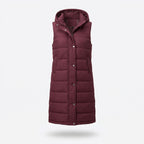Women’s Long Padded Hooded Vest – Sleek Casual Layering Style
