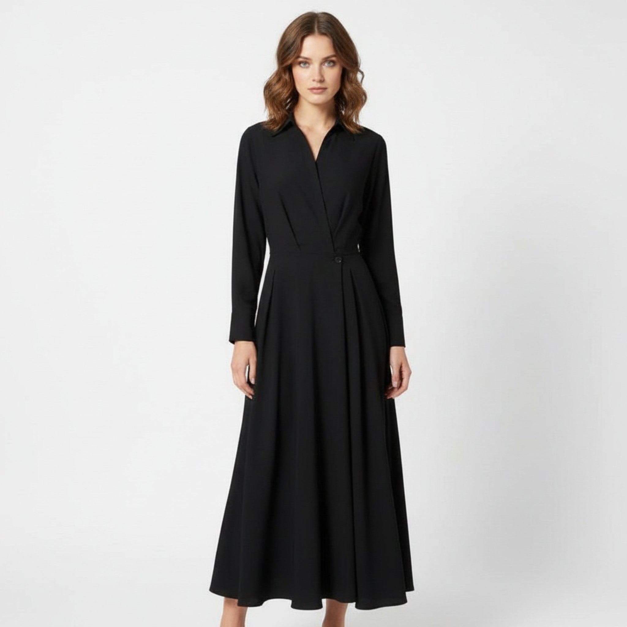 Women’s Long Shirt-Dress in Cotton-Blend